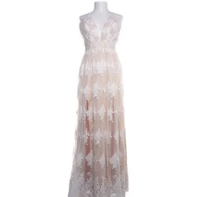 Evening gown (White, Beige, Multicolored) from Zapaka Polyester