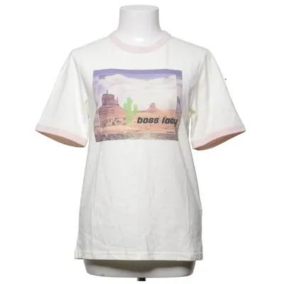 T-shirt (Wit, Roze) van Ganni Katoen, Polyester
