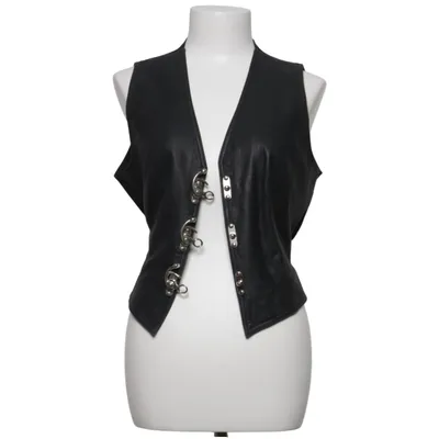 Leren vest (Zwart) van Yuppie Company Leer, Polyester