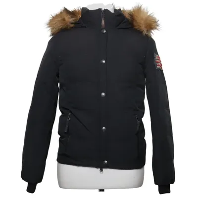 Down jacket (Black) from True Religion Cotton, Down, Faux fur, Feather, Nylon, Polyester