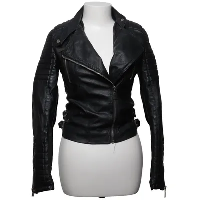 Biker jacket (Black) from Voyelles Polyester, Polyurethane