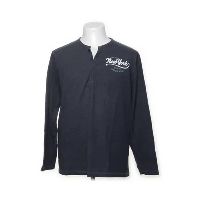 Henley shirt (Blauw) van Infinity Man Katoen, Polyester
