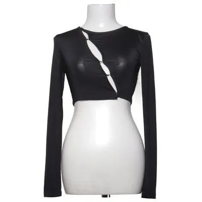 Crop top (Noir) de Melissa Bentsen x NA-KD Élasthane, Polyester