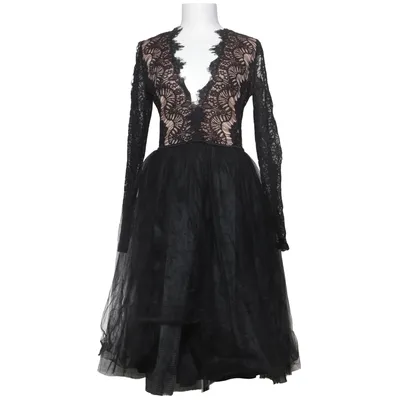 Cocktailjurk (Zwart, Beige) van Rare London Katoen, Polyamide, Polyester, Viscose