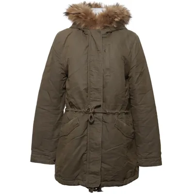 Parka (Green) from IQ+ Berlin Cotton, Polyamide, Polyester, Rabbit fur, Viscose
