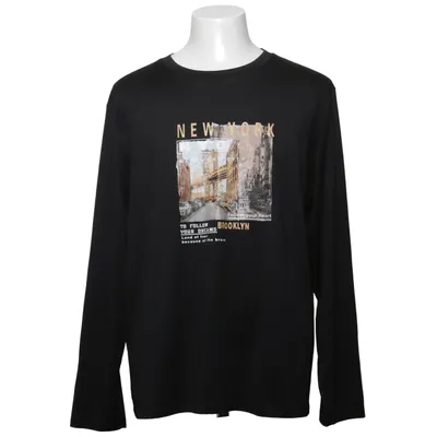 Langærmet t-shirt (Sort)
