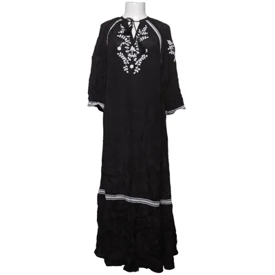 Maxikleid (Schwarz, Weiß) von Indiska Baumwolle, Viskose