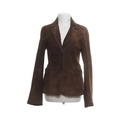 Leren blazer (Bruin) van Hallhuber Polyester, Leer