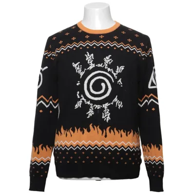 Julesweater (Sort, Orange, Hvid) fra Naruto Akryl, Bomuld