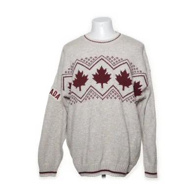 Tröja (Beige, Röd) från Roots Akryl, Bomull, Ull