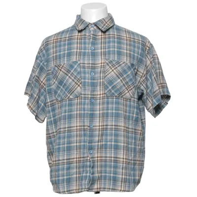 Short sleeve shirt (Blue, Beige) Cotton, Polyester, Viscose