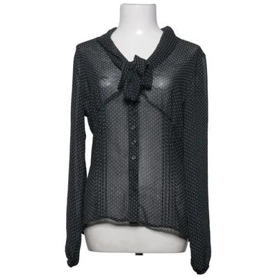 Pussy bow blouse (Black, White) from Friendtex Elastane, Polyester, Viscose