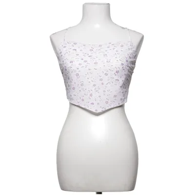 Crop top (White, Purple) from Glassons Polyester