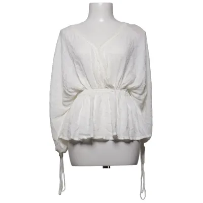 Bluse (Hvid) fra Pull & Bear Bomuld, Viscose