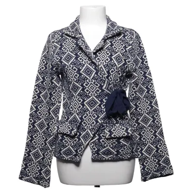 Cardigan cache-cœur (Bleu, Blanc) de Lely Wood Acrylique, Coton, Laine