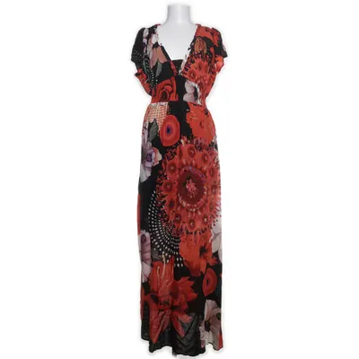 Maxikjole (Sort, Rød, Flerfarvet) fra Desigual Viscose, Bomuld