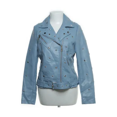 Biker jacket (Blue) from Qed London Polyester, Polyurethane