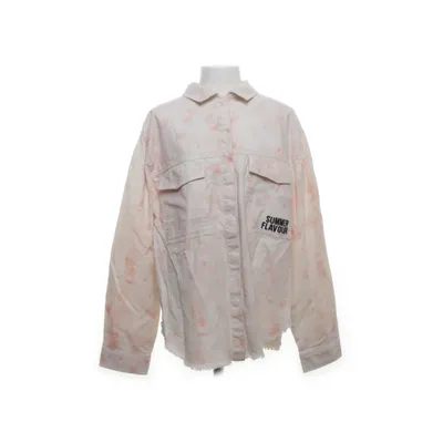 Denim jacket (White, Pink) from Zara x Smiley World