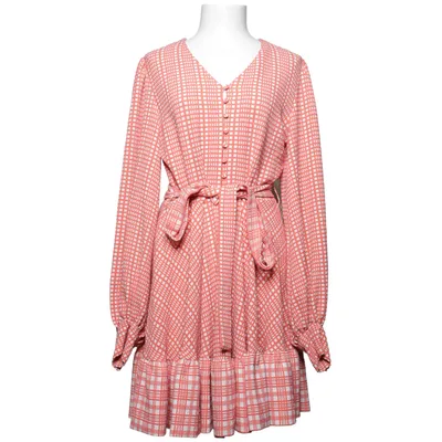 Kjole (Orange, Hvid) fra Stine Goya Elastan, Genanvendt polyester