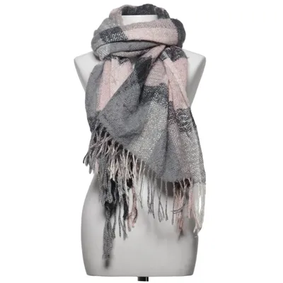 Halstørklæde (Grå, Pink, Hvid) fra Moocci Polyester