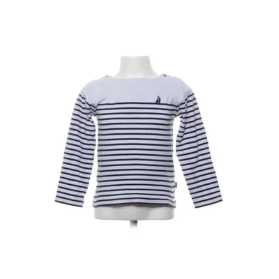 Långärmad t-shirt (Vit, Blå) från Jojo Maman Bébé Bomull, Återvunnen polyester