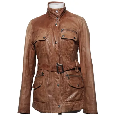Läderjacka (Brun) från Boho Style Skinn, Polyester