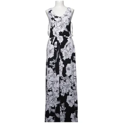Robe longue (Noir, Blanc) de Adrienne Vittadini Élasthane, Viscose