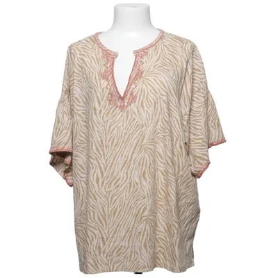 Top (Beige, White) from Couchel Cotton, Polyester