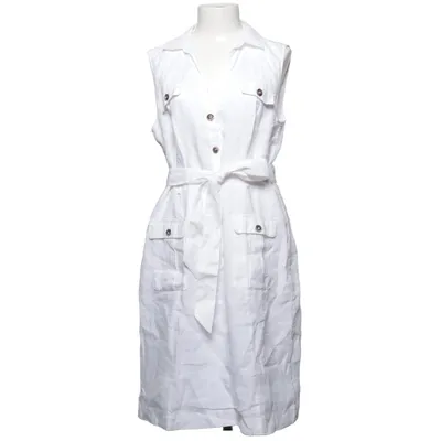 Skjortekjole (Hvid) fra H&M Linned, Polyester, Viscose