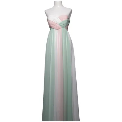 Evening gown (Green, White, Pink) from Laona Polyester
