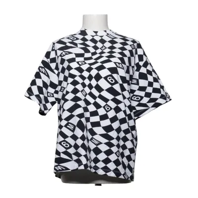 T-shirt (Zwart, Wit) van MM6 by Maison Margiela Katoen, Elastaan