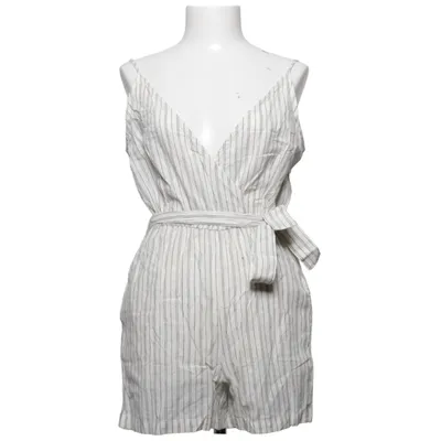 Jumpsuit (Wit, Zwart) van ONLY Blue Denim Katoen, Linnen