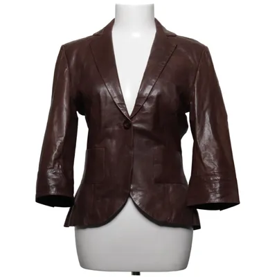 Leather jacket (Brown) from Hunkydory Elastane, Polyester, Suede
