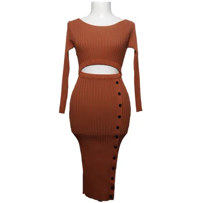 Robe longue (Marron) de Golden Days Polyester, Viscose