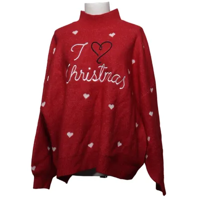 Weihnachtspullover (Rot, Weiß) von C&A Acryl, Elasthan, Nylon, Polyester, Viskose