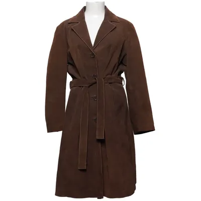Læderfrakke (Brun) fra For Women Læder, Polyester