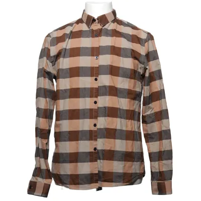 Flannel skjorte (Brun, Beige) fra Emilio Bomuld