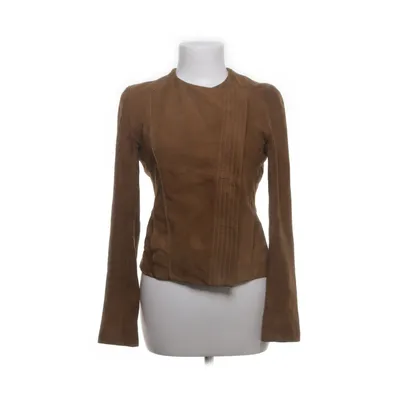 Leather jacket (Brown) from Maje Leather, Suede, Cotton, Acetate