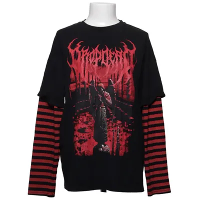 Långärmad t-shirt (Svart, Röd) från Drop Dead Bomull, Polyester