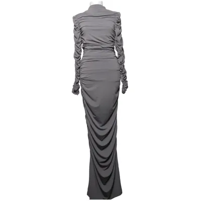 Maxi dress (Gray) from Loavies Elastane, Polyester