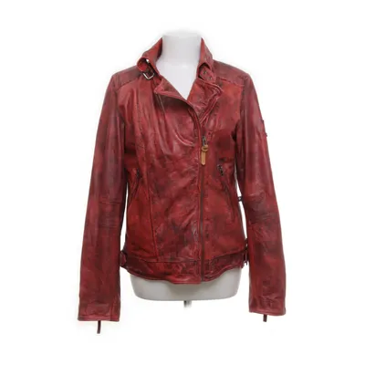 Leren jack (Rood) van Alprausch Leer, Suède, Katoen, Polyester
