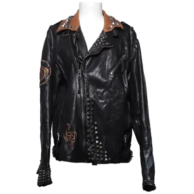 Biker jacket (Black) from Freaky Nation Cotton, Leather, Polyester