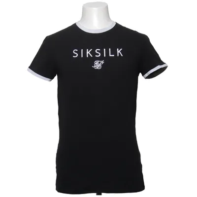 T-shirt (Black, White) from SikSilk Cotton, Elastane