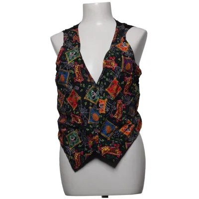 Vest (Black, Multicolored) from Basic Editions Acetate, Cotton