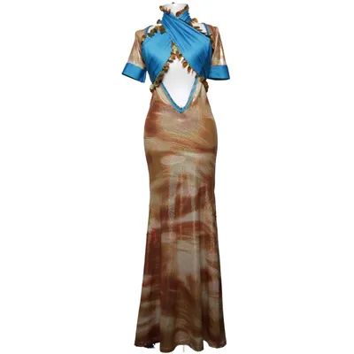 Tanzkleidung (Blau, Gold, Mehrfarbig) von Queen Polyester