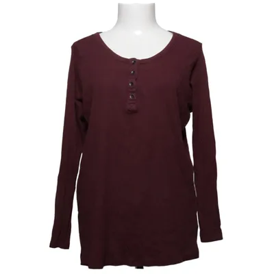 Henley shirt (Rood) van Zizzi Katoen, Modal
