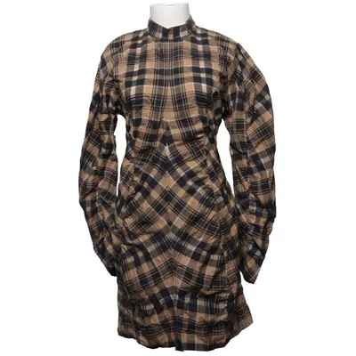 Dress (Beige, Black) from Ganni Cotton, Polyamide, Polyester