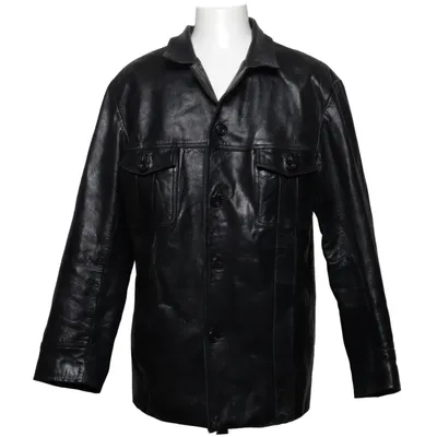 Læderjakke (Sort) fra Jack & Jones Selected Læder, Polyester, Uld