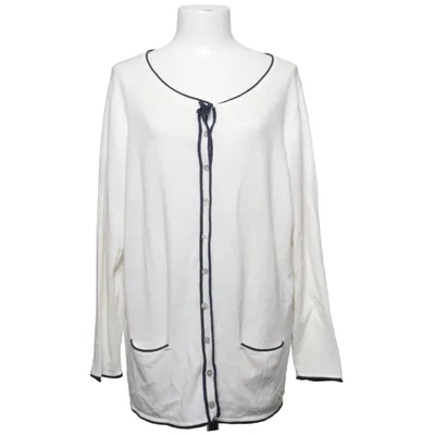 Cardigan (White, Blue) from Couchel Acrylic, Cotton