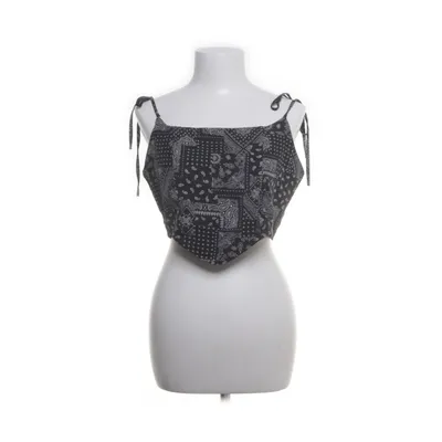 Crop top (Zwart, Wit) van Romwe Polyester